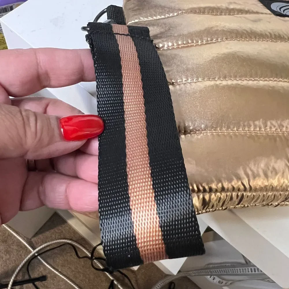 Think Royln Rose Gold Metallic‎ Quilted Wristlet